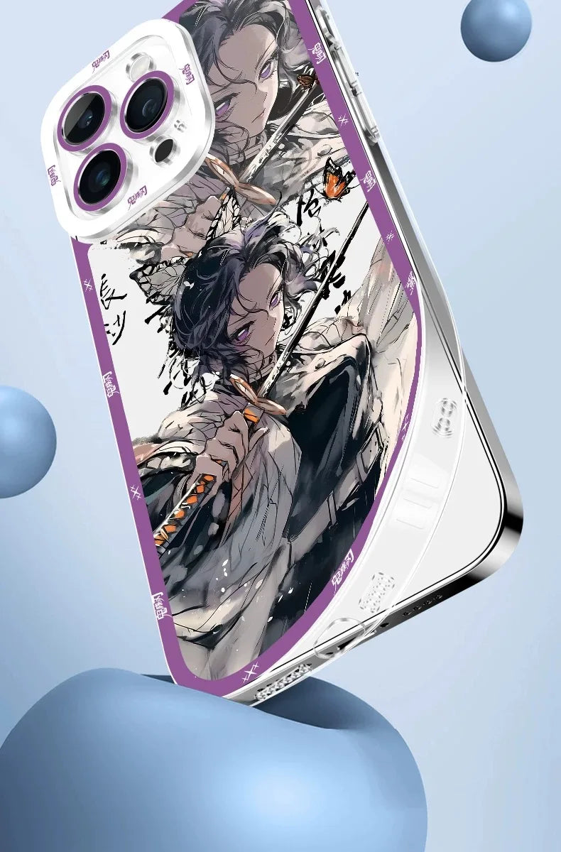 Anime Demon Slayer Clear Phone Case For iPhone 16 Pro Max 15 14 Pro Max 13 12 11 XS X XR 8 7 SE 2020 Soft Silicone Back Cover