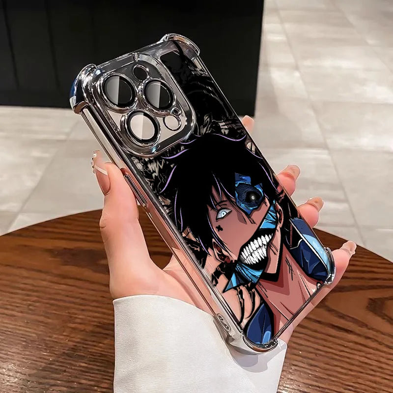 Hot Anime Solos Levelings Plating Phone Case For iPhone 16e 16 15 14 13 12 11 Pro Max X XR XSMax 7 8 6 Mini Plus Anti-Fall