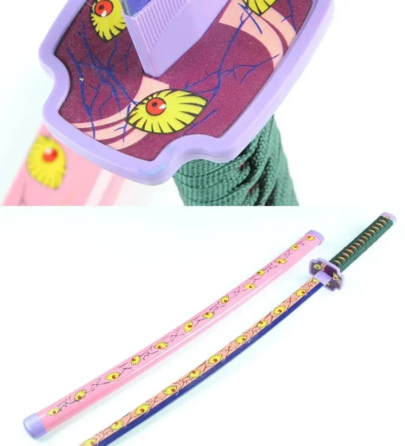 104cm Demon Slayer Kokushibo Katana Kimetsu No Yaiba Blade Sword Anime Cosplay Prop Real Size Japanese Katana Samurai Sabre Toy