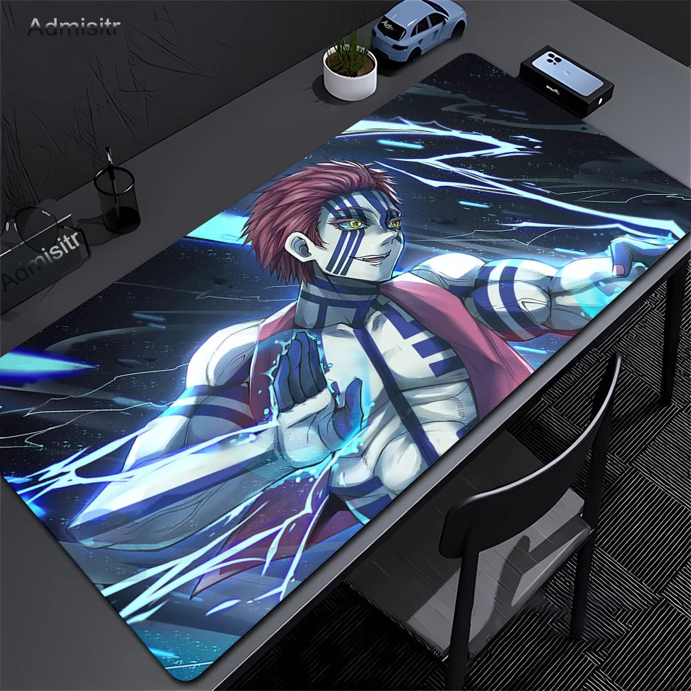 Large Mouse Pad Demon Slayer Nezuko Cute Anime Mousepads Kawaii Table Mats Office Accessories Deskmat Rubbe Lockedge Mouse Mat