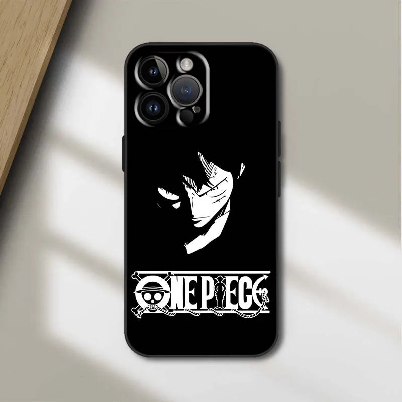 O-One Pieces Anime Cover For Apple iPhone 16 15 14 13 12 11 XS X Mini Plus Pro Max Black Phone Case