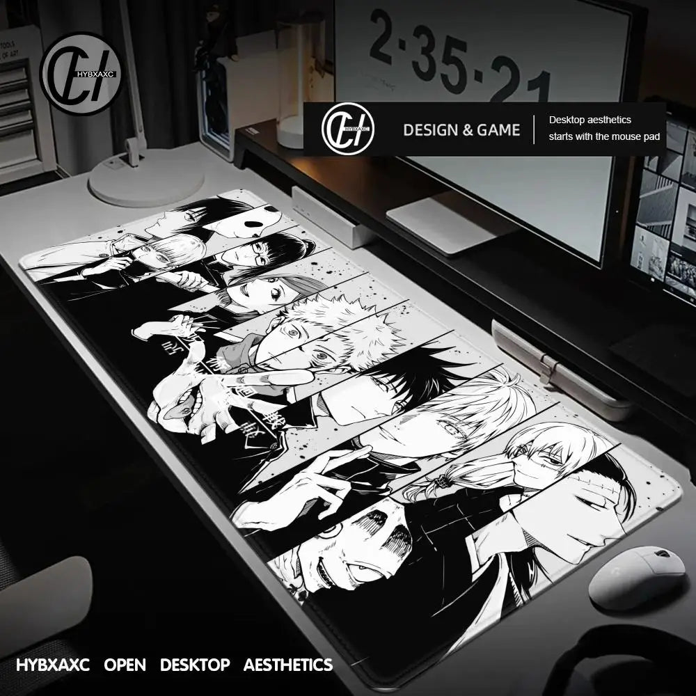 90x40CM Black Anime Jujutsu Kaisen Large Mouse Pad Ryomen Sukuna MousePads Computer Gaming Peripheral Accessories Desk Mat