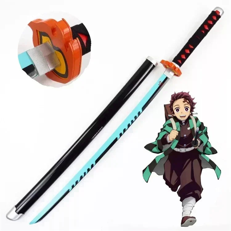 104cm Demon Slayer Kokushibo Katana Kimetsu No Yaiba Blade Sword Anime Cosplay Prop Real Size Japanese Katana Samurai Sabre Toy
