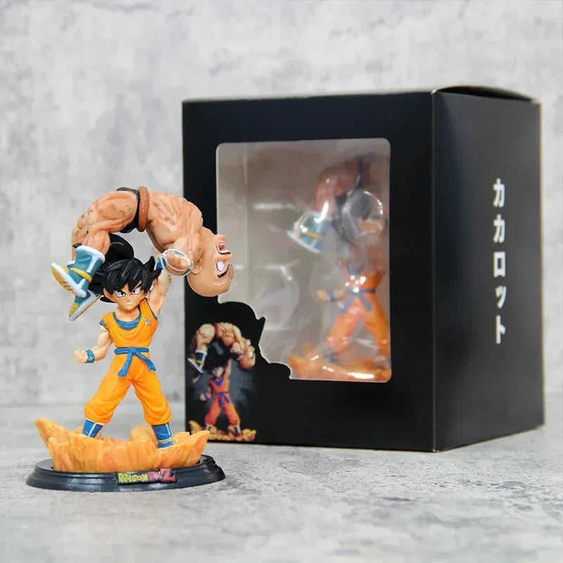 12cm/4.7 inches Dragon Ball anime character Goku lifting Nappa PVC Action Figure Figurine Model Collection Decoration Toys Gift