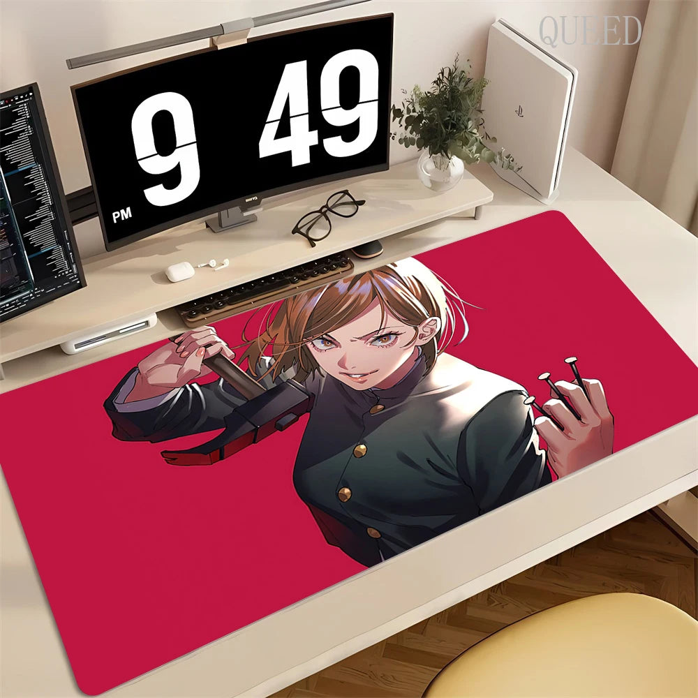 XXL Anime Jujutsu Kaisen Mouse Pad Gaming Accessories Office Gamer Keyboard Desk Mat Rubber Non-Slip Laptop Satoru Gojo Mousepad
