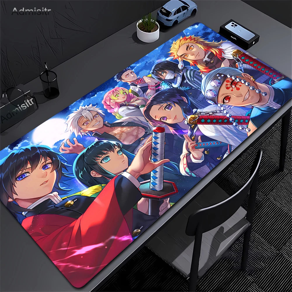 Mouse Pad Gaming Laptops Keyboard Mat Xxl Pc Desk Protector Deskmat Gamer Mats Anime Demon Slayers Rengoku Kyoujurou Pc Mousepad