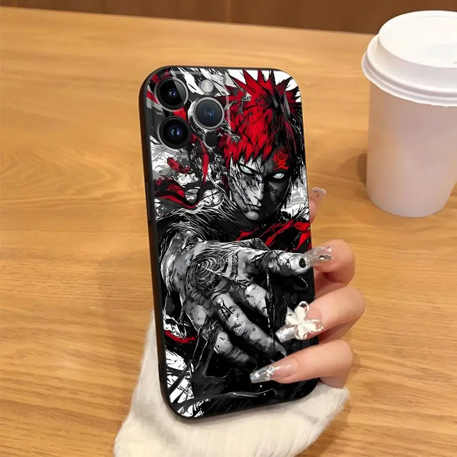 Soft Back Phone Cover Case for iPhone 7 8 11 X XS XR 13 Mini 17Air 15 Plus 17 16 Pro Max 12 SE 14 Anime Cool Gaara