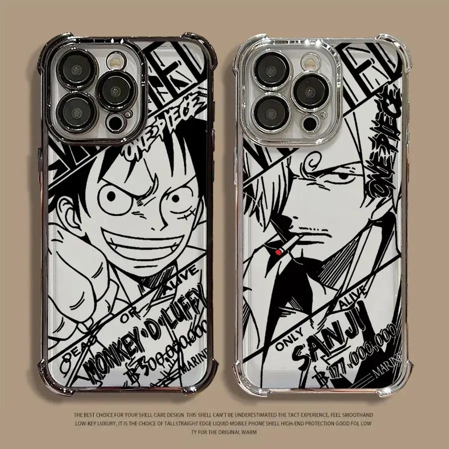 Cartoon Luffys Clear Cover Phone Case for iPhone 11 14 16e 12 16 13 Plus 15 Pro MAX