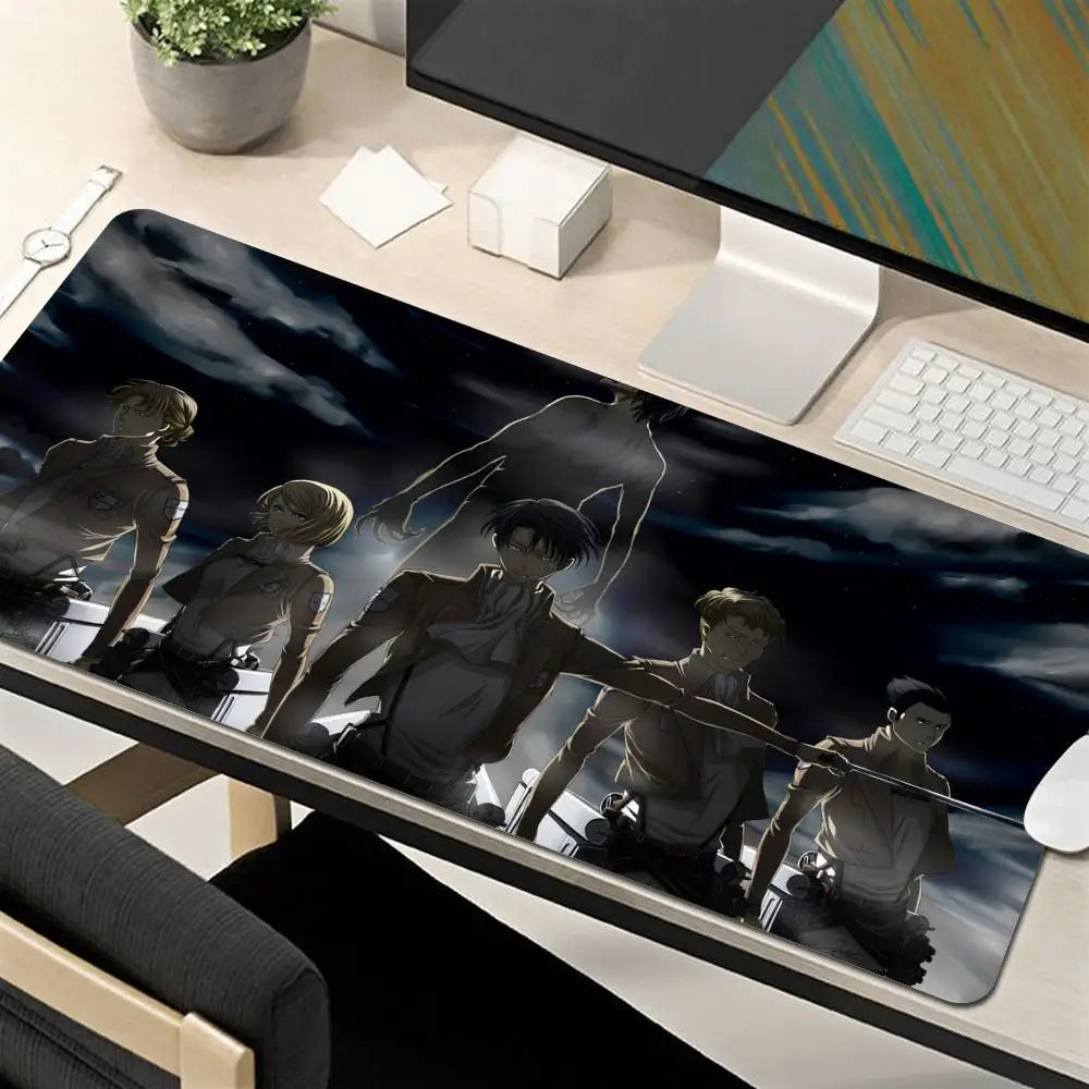 Attack on Titan Anime Large Lock Edge Mouse Pad Computer Mousepad XXL S Gaming Padmouse Gamer Laptop Keyboard Mouse Mats Carpet