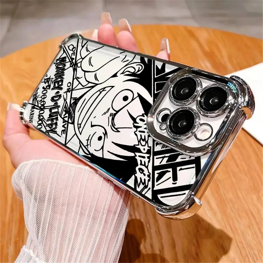 Cartoon Luffys Clear Cover Phone Case for iPhone 11 14 16e 12 16 13 Plus 15 Pro MAX