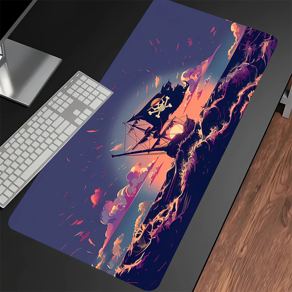 Luffys-Gear5 Desk Mat Large Mousepad Anime Mouse Pad O-One-PieceS Pc Accessories Gamer Keyboard Xxl Gaming Extended Mats
