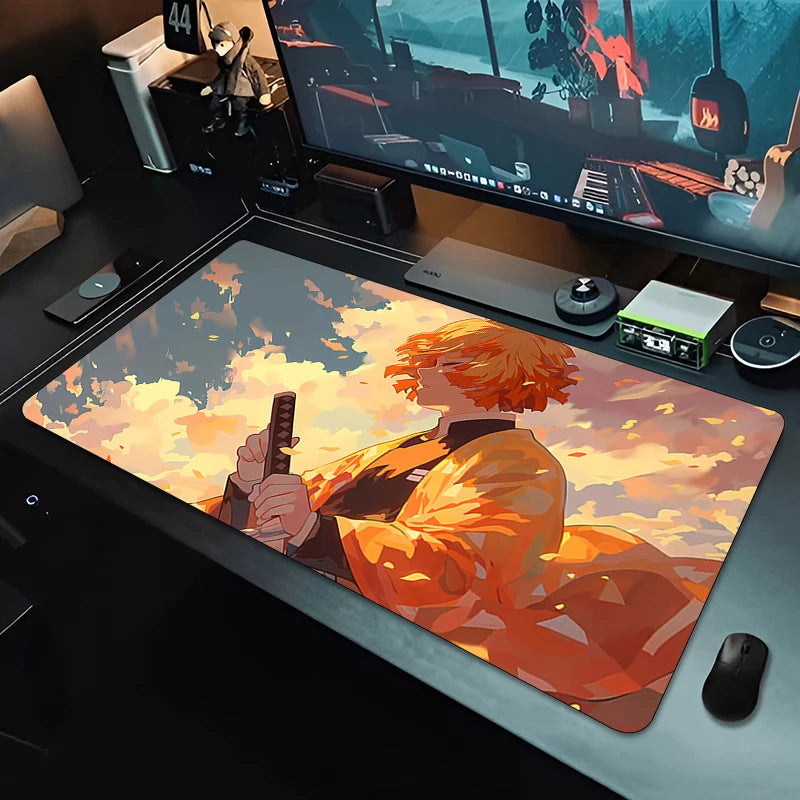 Demon Slayer Agatsuma Zenitsu Mousepad New MousePads Keyboard Pad Mouse Mat Gamer Soft Office Carpet HD PC carpet Big Mouse Pad