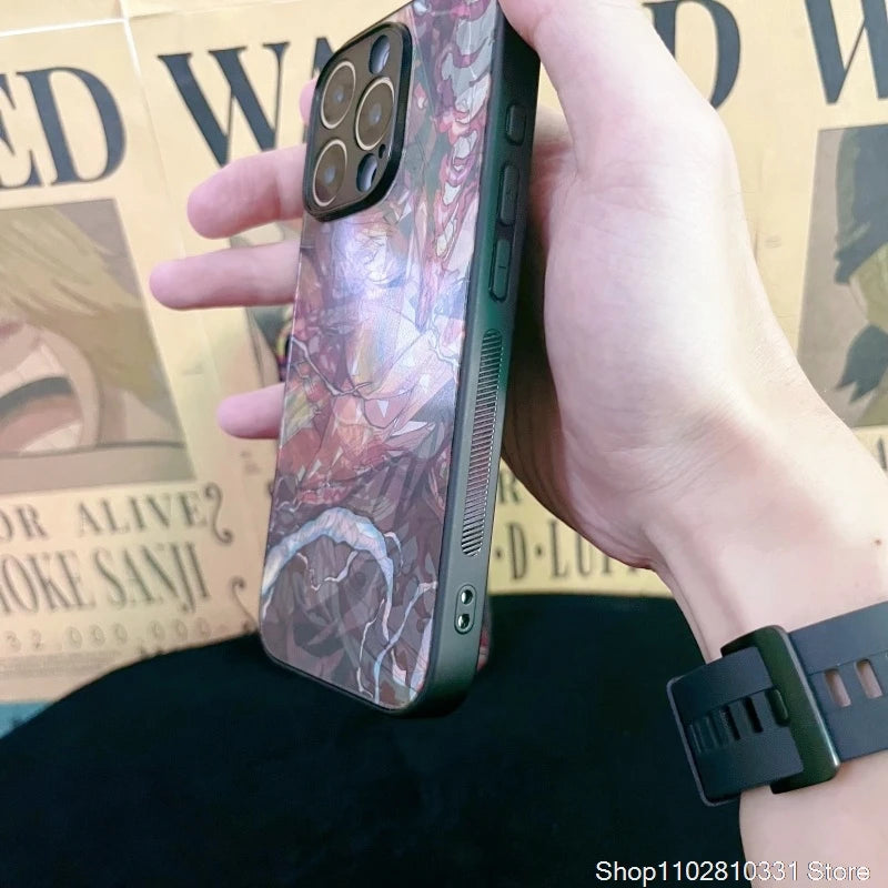 3D Grating Card Demon Slayer Tanjirou Phone Case for iPhone 11 12 13 14 15 16 17 Pro Max Plus Mini Air Zenitsu Nezuko Back Cover