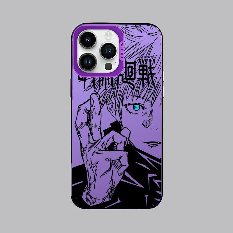 Jujutsu Kaisen Gojo Fashion For iPhone 15 14 13 12 11 Pro Max XS Max X XR 7 8 Plus 6S Fashion Colorful Silver Phone Case