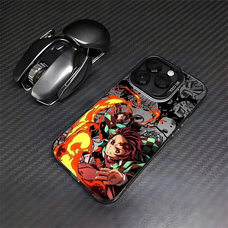 Demon Slayer Tanjiroe Giyu Tomioka Anime Case for iPhone 17 Air 17 Pro 16 15 14 12 11 13 Pro Max Plus Mini 16E Matte IMD Cover