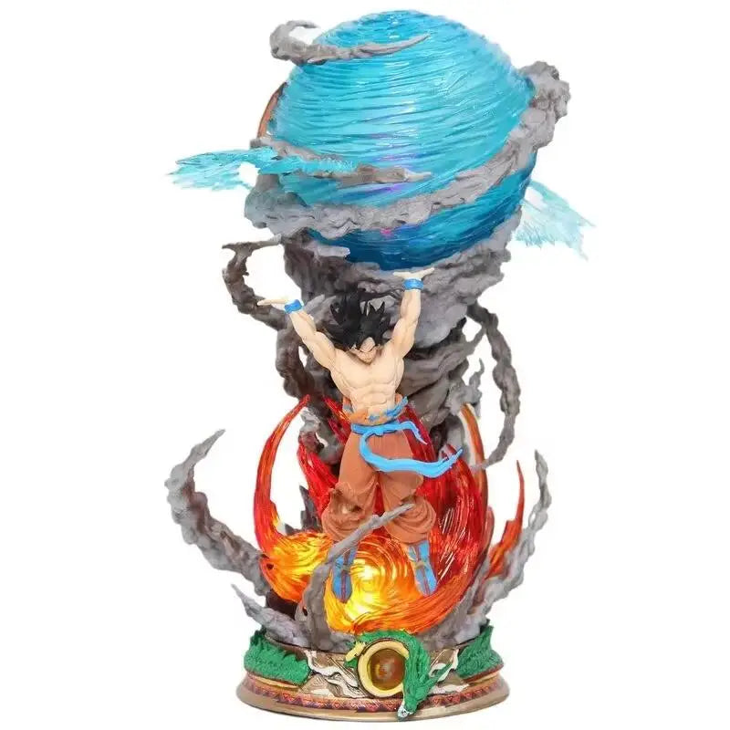 New 23cm Dragon Ball Anime Figure Son Goku Super Genki Bomb Luminous Figures Dbz Gk Figurine Pvc Statue Model Collectible Gifts