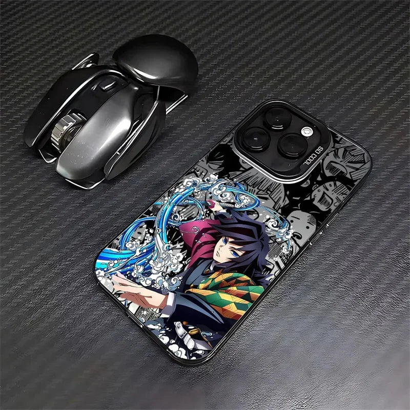 Demon Slayer Tanjiroe Giyu Tomioka Anime Case for iPhone 17 Air 17 Pro 16 15 14 12 11 13 Pro Max Plus Mini 16E Matte IMD Cover