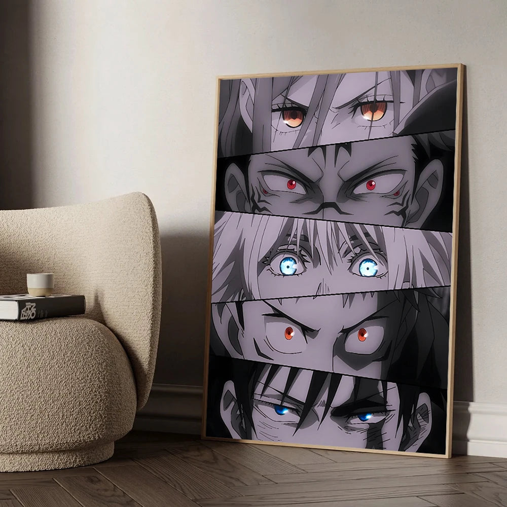 Anime Jujutsu Kaisen Prints Poster Itadori Yuji Fushiguro Megumi‌ Sukuna Collage Canvas Painting Home Decor Poster Fans Gifts