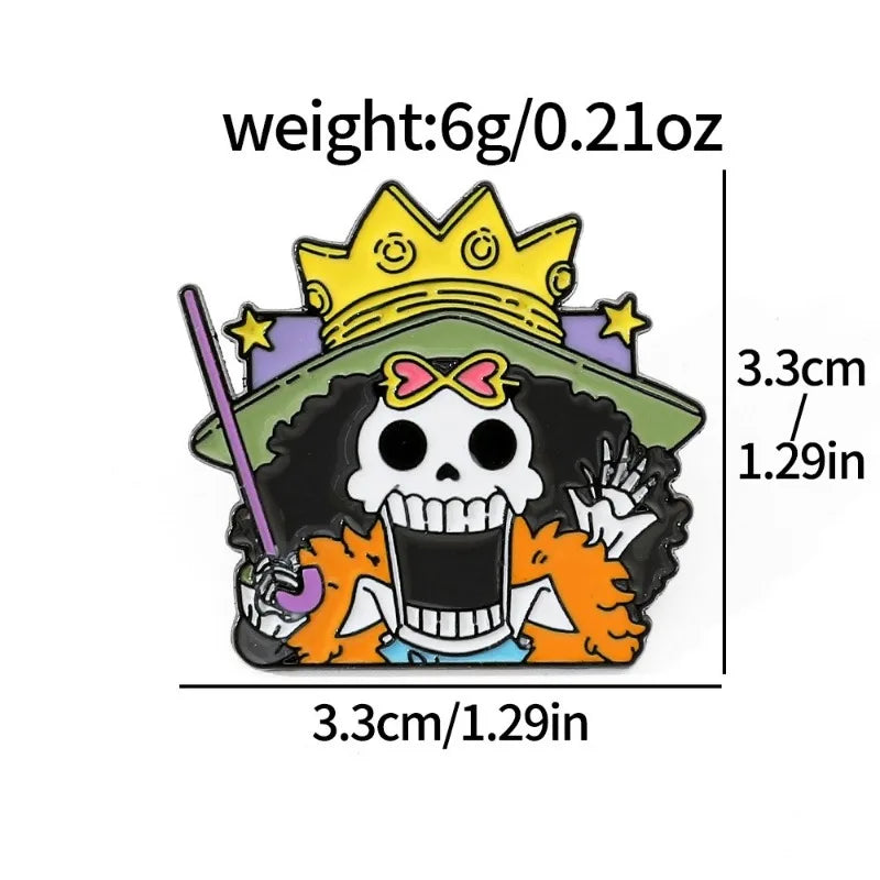 One Piece Cartoon Broochs Cap Luffy Zoro Sanji Anime Action Figures Q Figurals Toys Badges Merchandise Decoration Children Gifts