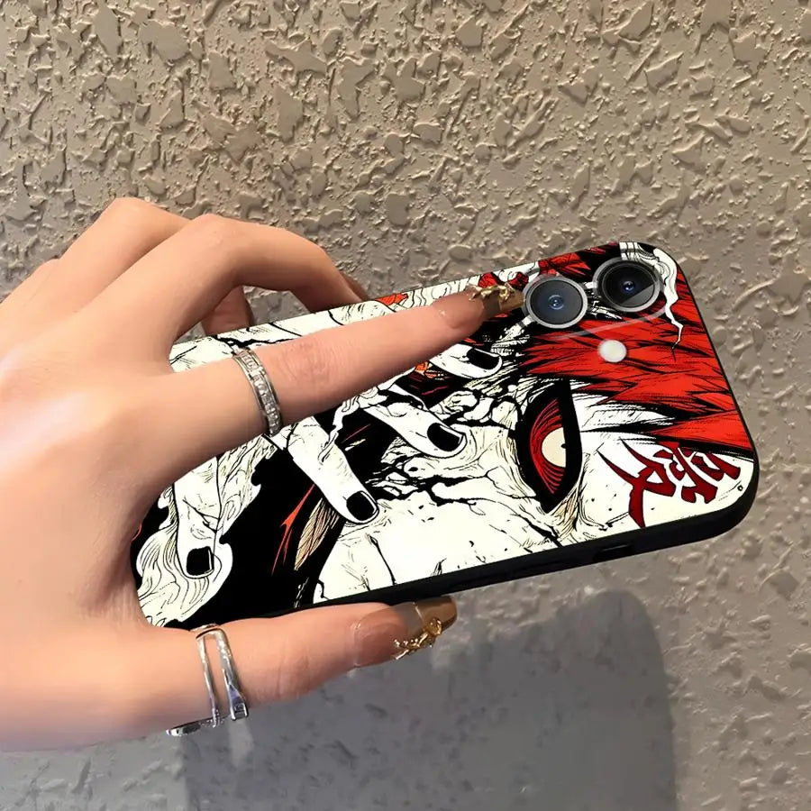 Soft Back Phone Cover Case for iPhone 7 8 11 X XS XR 13 Mini 17Air 15 Plus 17 16 Pro Max 12 SE 14 Anime Cool Gaara