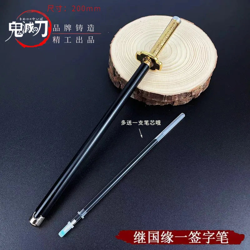 20cm/7.87inDemon Slayer Anime Peripheral Neutral Pen/my Wife/Zenyi/moth/butterfly Blade Day Wheel Knife Stationery Signature Pen