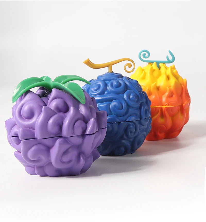 New Devil Fruit Cigarette Grinder Zinc Alloy 63-3 Layer Cigarette Crusher Multi Color Display Box Manufacturer Direct Sales