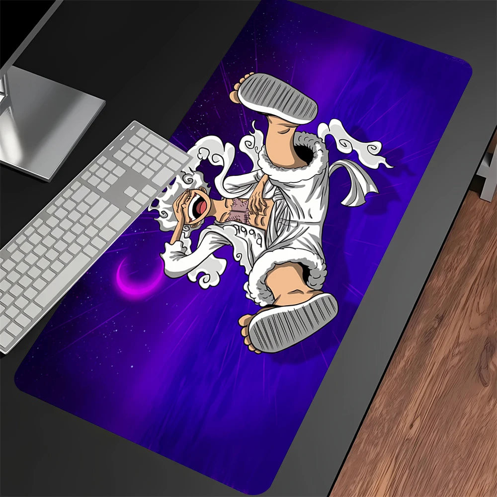Luffys-Gear5 Desk Mat Large Mousepad Anime Mouse Pad O-One-PieceS Pc Accessories Gamer Keyboard Xxl Gaming Extended Mats