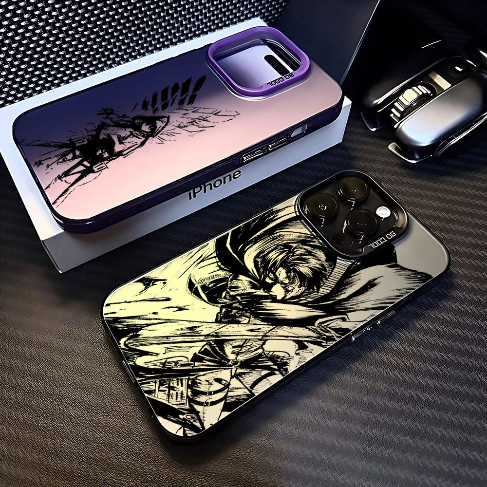 Hot Anime Attack On Titan New Phone Case For iPhone 15 14 13 12 11 Pro Max X XR XSMAX 8 7 Plus Candy Matte Shockproof Back Cover