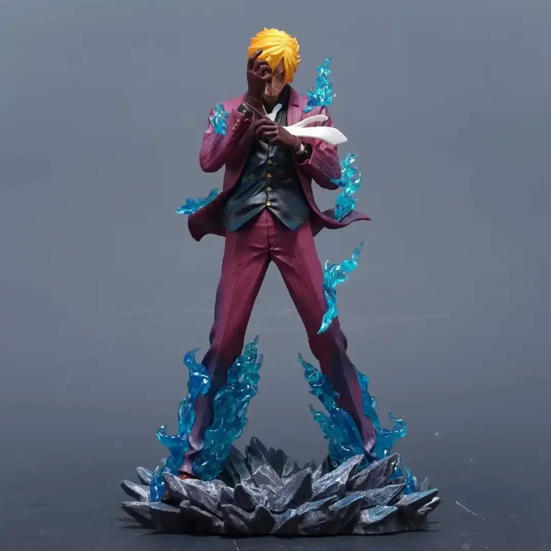 25cm One Piece anime character smoking Sanji PVC Action Figure Model Statue Decoration Collection Toys Birthday Gift