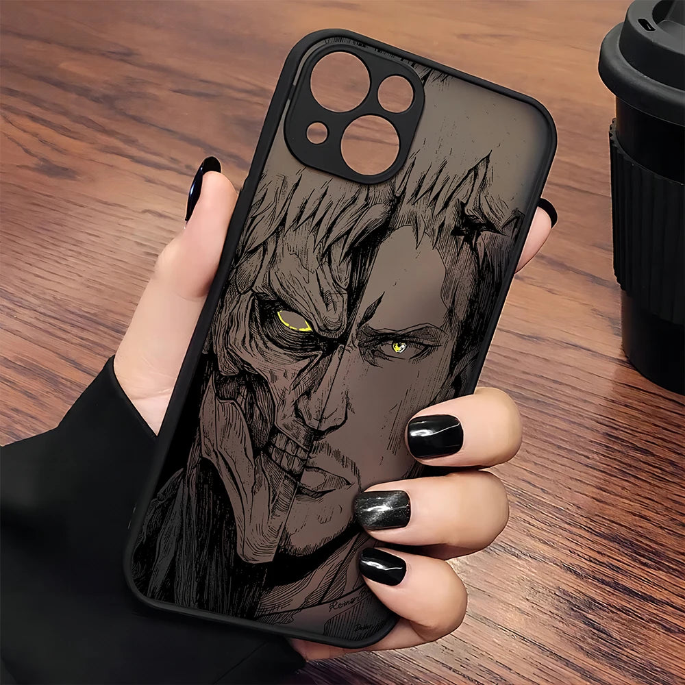 Luxury Attack On Titan Hot Anime Phone Case For iPhone 16 15 14 13 12 11 Mini Pro Max X XR XSMax 7 8 6 6s Plus Matte Clear Cover