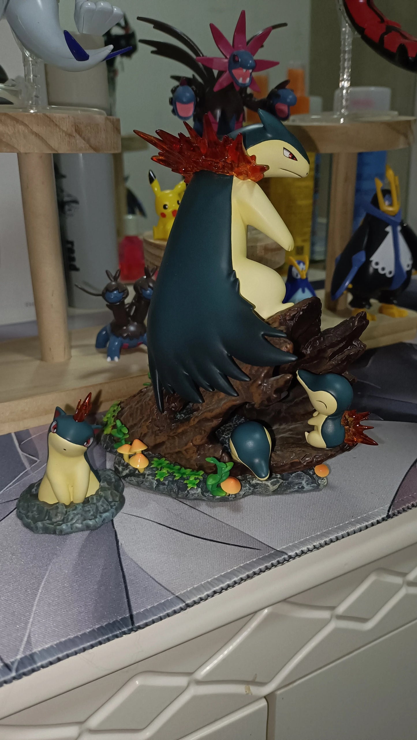 Anime Pokemon Typhlosion Figures A Day With Benny Collect Pvc Model Statue Desk Decoration Collection Children Birthday Gift Toy