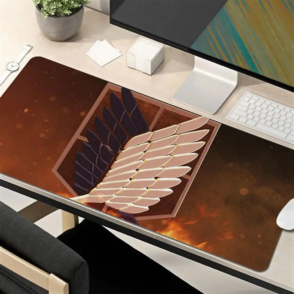 Attack on Titan Anime Large Lock Edge Mouse Pad Computer Mousepad XXL S Gaming Padmouse Gamer Laptop Keyboard Mouse Mats Carpet