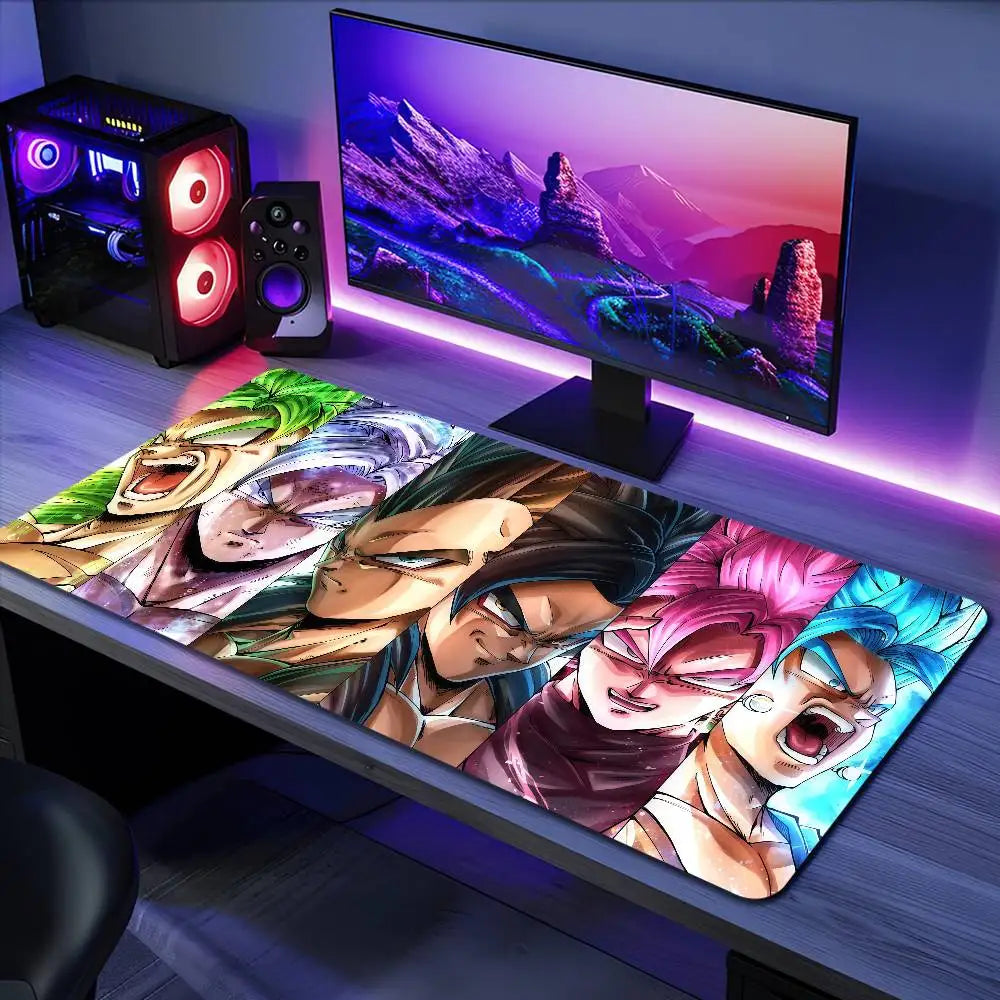 Broly Dragon Ball Anime Mousepad Large Desk Mat Keyboard Ergonomic Office Rubber PC Non-slip Anti-fray Home Custom Game