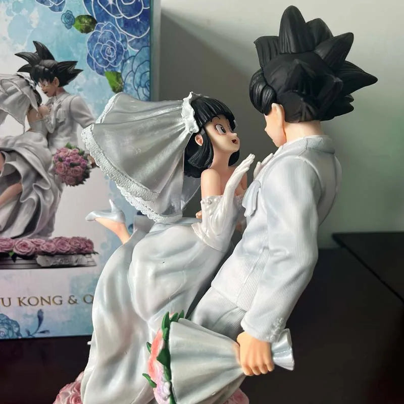 Dragon Ball Z Son Goku & Chichi Wedding Version 31cm Pvc Action Figure Collectible Model Toy Couple Statue Ornament Wedding Gift