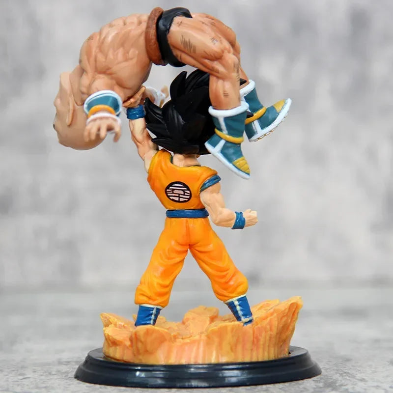 12cm/4.7 inches Dragon Ball anime character Goku lifting Nappa PVC Action Figure Figurine Model Collection Decoration Toys Gift