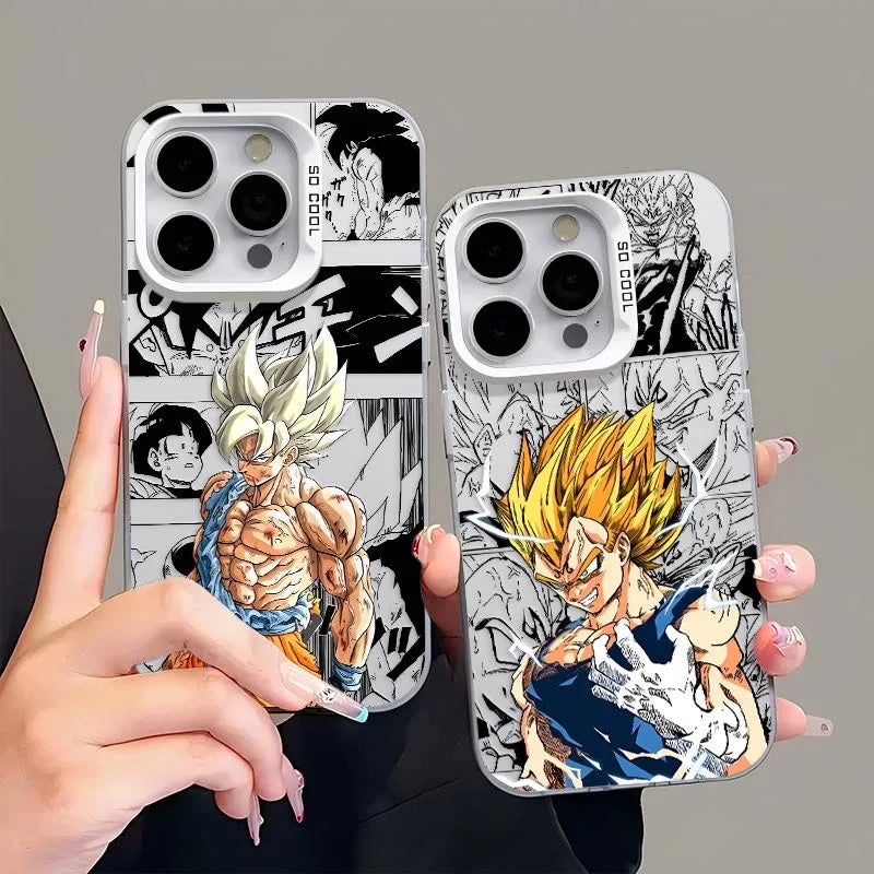 Dragons Balls Black Goku Phone Case For iPhone 16 15 14 13 12 11 Pro Max X XR XSMAX 8 7 Plus Candy Matte Shockproof Back Cover