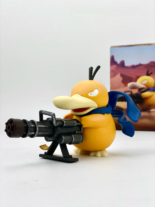 Pokemon Psyduck Gatling Gun Anime Figure Cross Dressing Toys PVC Statue Model Collection Decor Creative Peripheral Birthday Gift