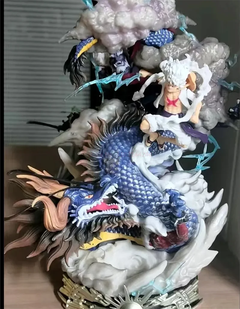 23cm Luffy Vs Kaidou Anime Figures One Piece Figures Luffy Gear 5 Statue Nika Luffy Gk Onepiece Luffy Decor Model Doll Toys Gift