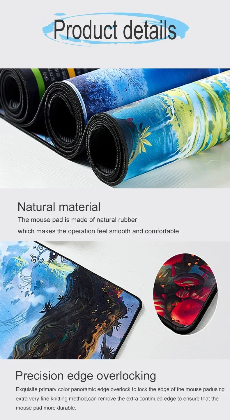 Large Gaming Mouse Pad Jujutsu Kaisen Gojo Satoru Mousepad LockEdge Thickened Computer Keyboard Desk Mat Rubber Anti slip Mats