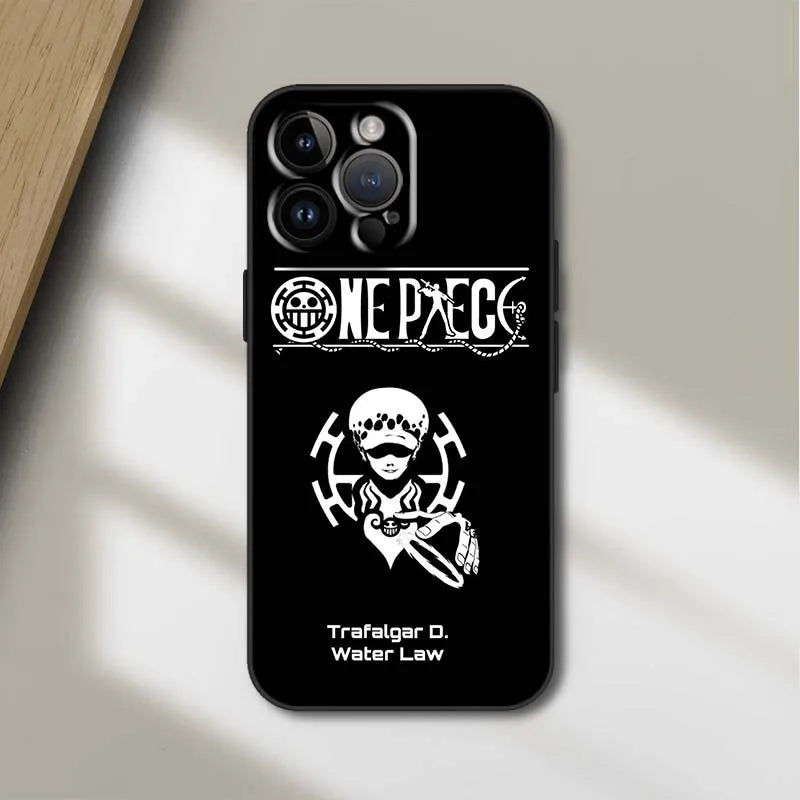 O-One Pieces Anime Cover For Apple iPhone 16 15 14 13 12 11 XS X Mini Plus Pro Max Black Phone Case