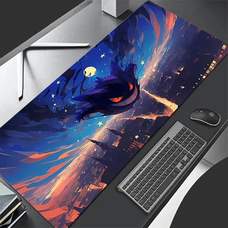 Purple Mouse Pad Large Gamer 900x40 P-pokemonS G-gengar Keyboard Desk Mouse Mat XL Carpet Rubber Tapis Souris Gaming PC Mousepad