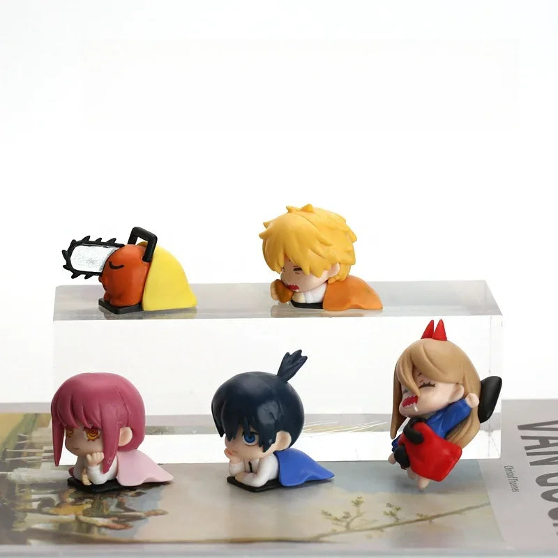 Chainsaw Man Power Figure Anime Cute Aki Denji Statue Makima Sleeping Decoration Action Figurine Sculpture Desk Accessories Gift