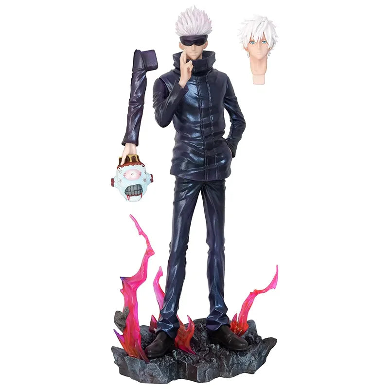 Jujutsu Kaisen Anime Figures Satoru Gojo Figure 2 Heads 2 Arms Action Figurine Statue Collection Ornament Model Christmas Gifts