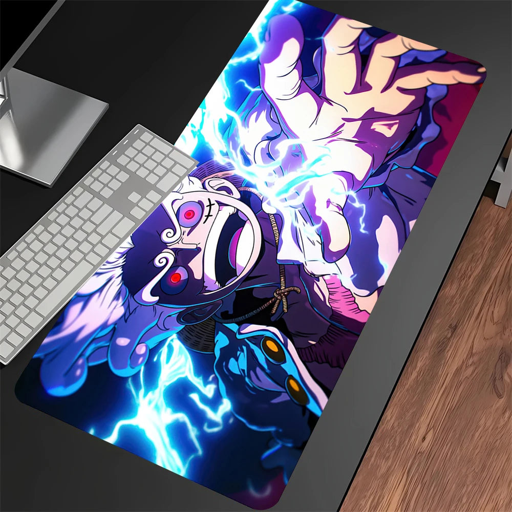 Luffys-Gear5 Desk Mat Large Mousepad Anime Mouse Pad O-One-PieceS Pc Accessories Gamer Keyboard Xxl Gaming Extended Mats
